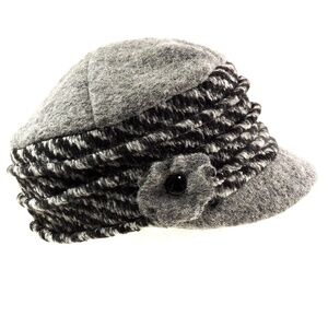 JULIANA 🇮🇹 WOMEN'S GREY WOOL COMFORT WINTER FASHION HAT